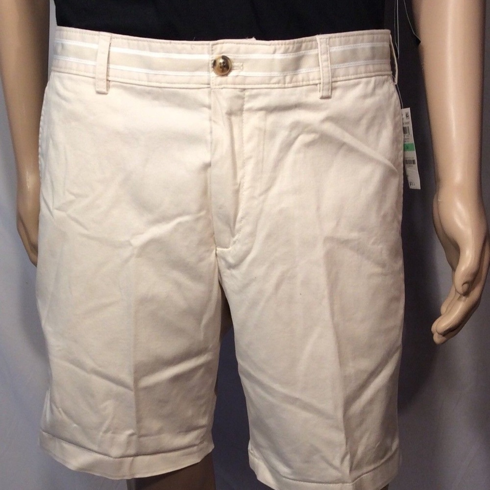 Club Room Flat Front Stretch 8" Shorts Sand Villa